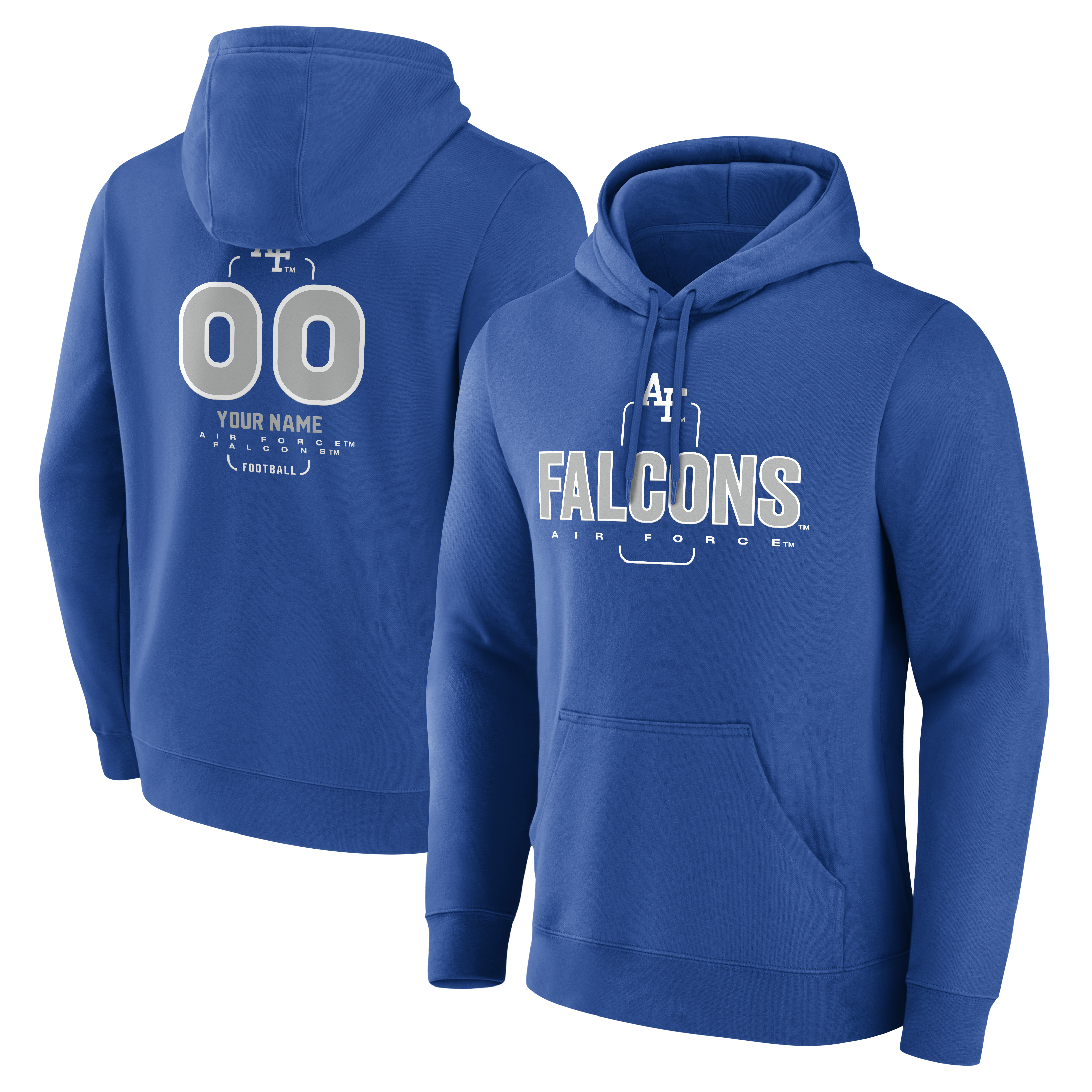 Men’s Royal Air Force Falcons Personalized Name & Number Midfielder Pullover Hoodie Men’s Royal Air Force Falcons Personalized Name & Number Midfielder Pullover Hoodie