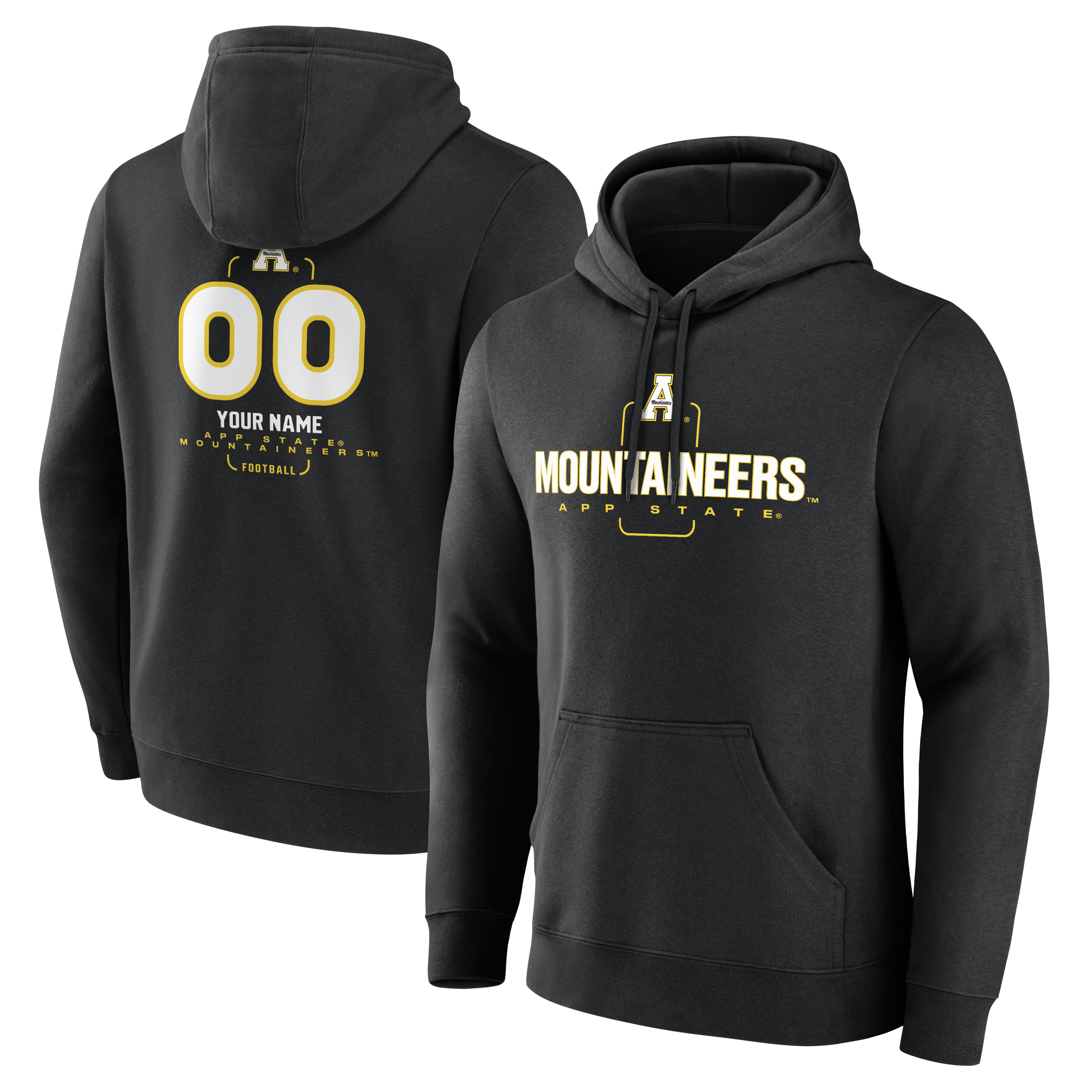 Men’s Black Appalachian State Mountaineers Personalized Name & Number Midfielder Pullover Hoodie Men’s Black Appalachian State Mountaineers Personalized Name & Number Midfielder Pullover Hoodie