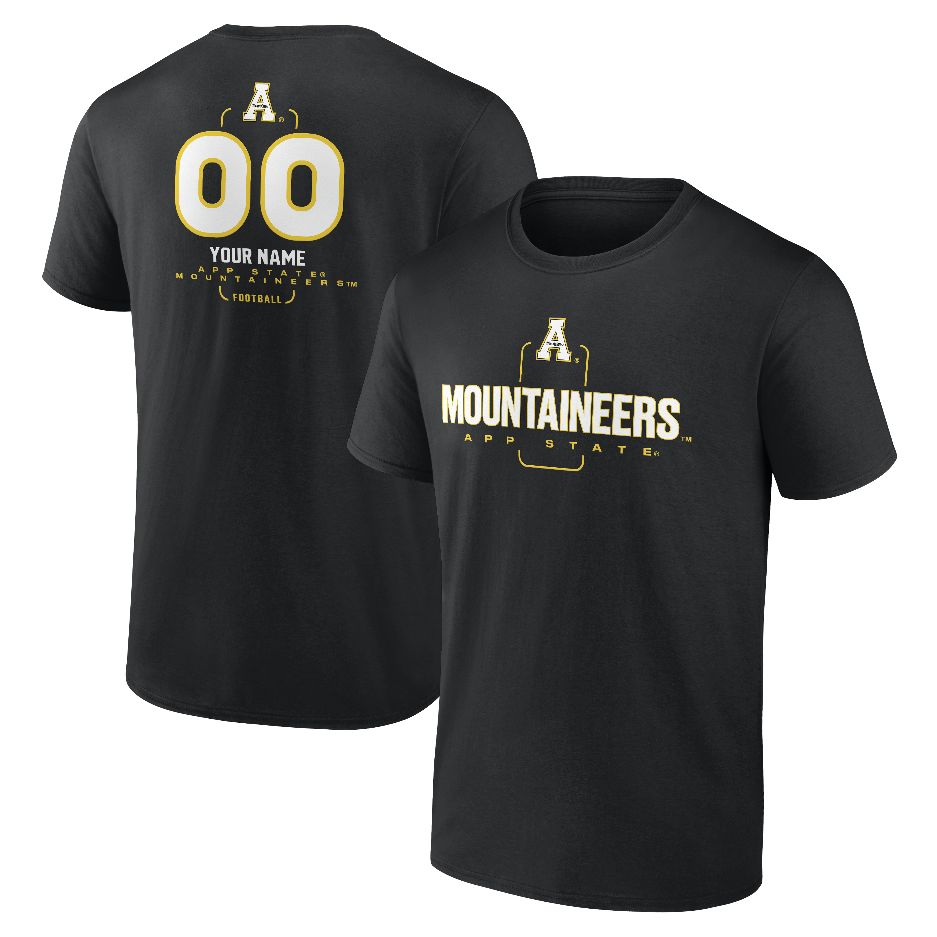 Men’s Black Appalachian State Mountaineers Personalized Name & Number Midfielder T-Shirt Men’s Black Appalachian State Mountaineers Personalized Name & Number Midfielder T-Shirt