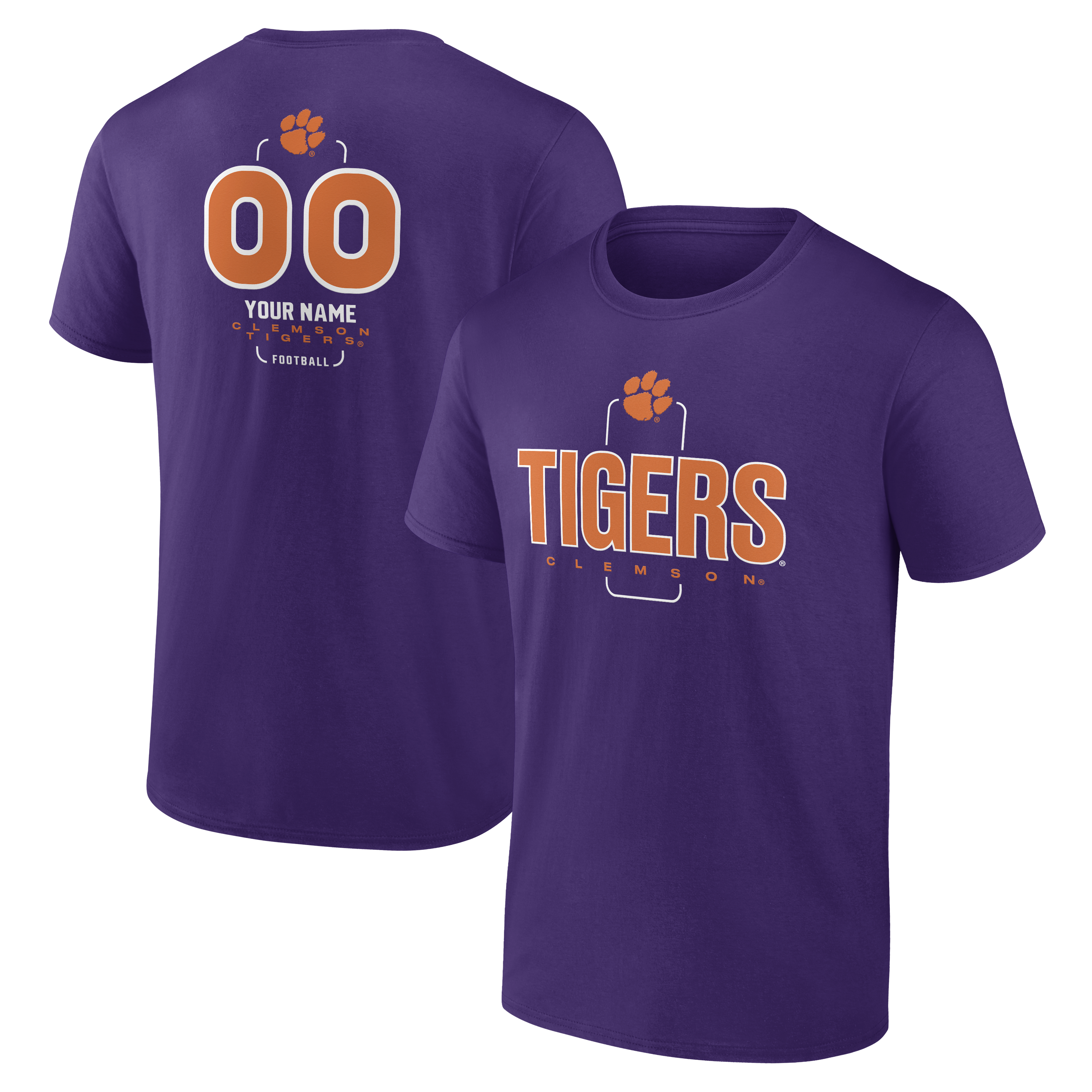 Men’s Purple Clemson Tigers Personalized Name & Number Midfielder T-Shirt Men’s Purple Clemson Tigers Personalized Name & Number Midfielder T-Shirt