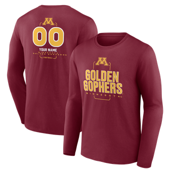 Men's Maroon Minnesota Golden Gophers Personalized Name & Number Midfielder Long Sleeve T-Shirt