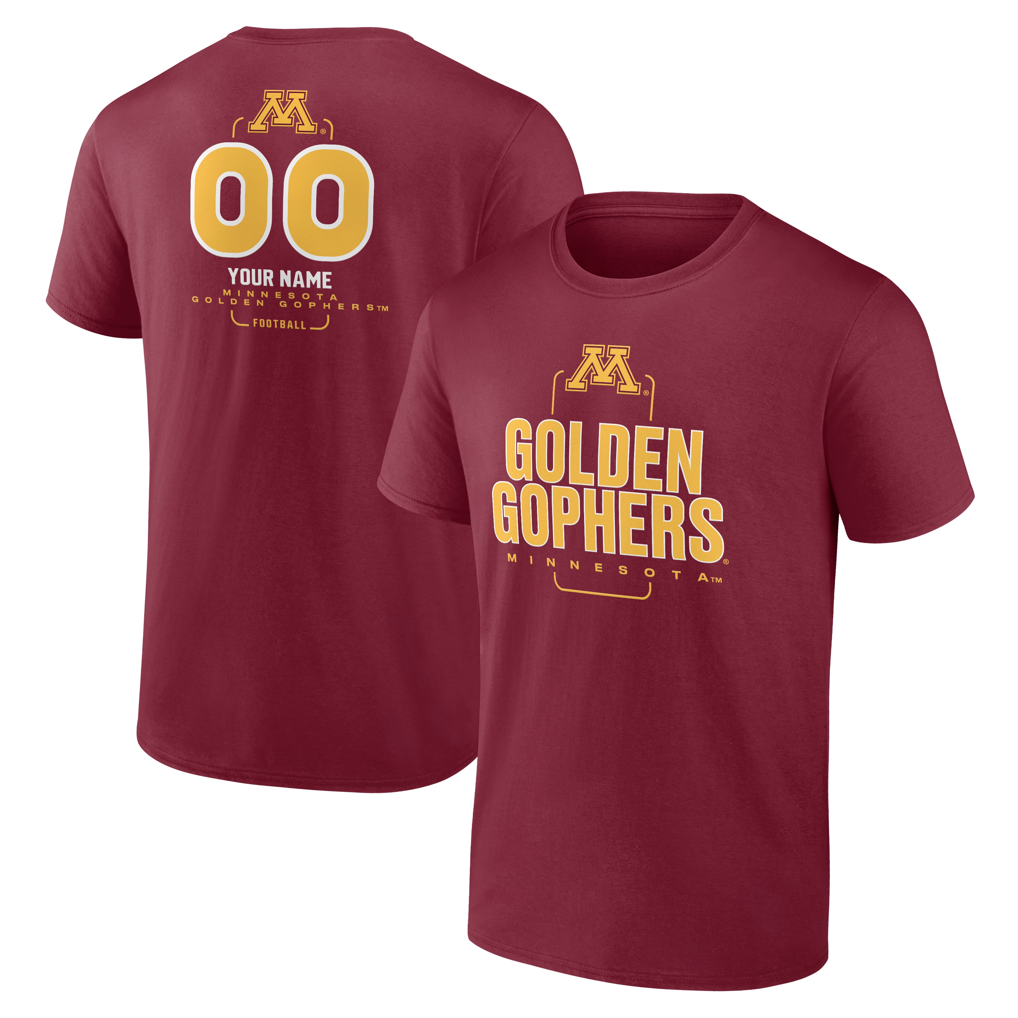 Men's Maroon Minnesota Golden Gophers Personalized Name & Number Midfielder T-Shirt