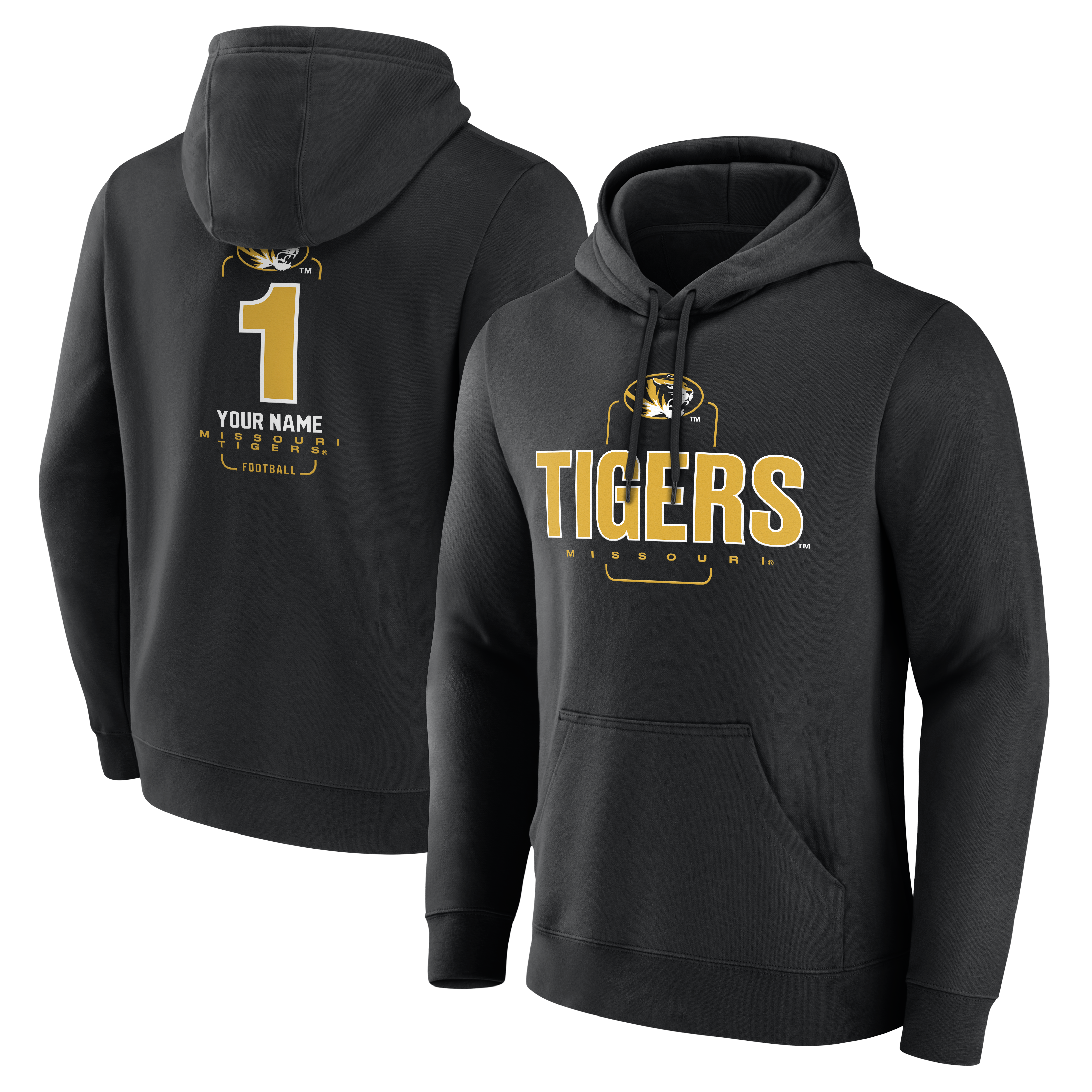 Men’s Black Missouri Tigers Personalized Any Name Midfielder Pullover Hoodie Men’s Black Missouri Tigers Personalized Any Name Midfielder Pullover Hoodie