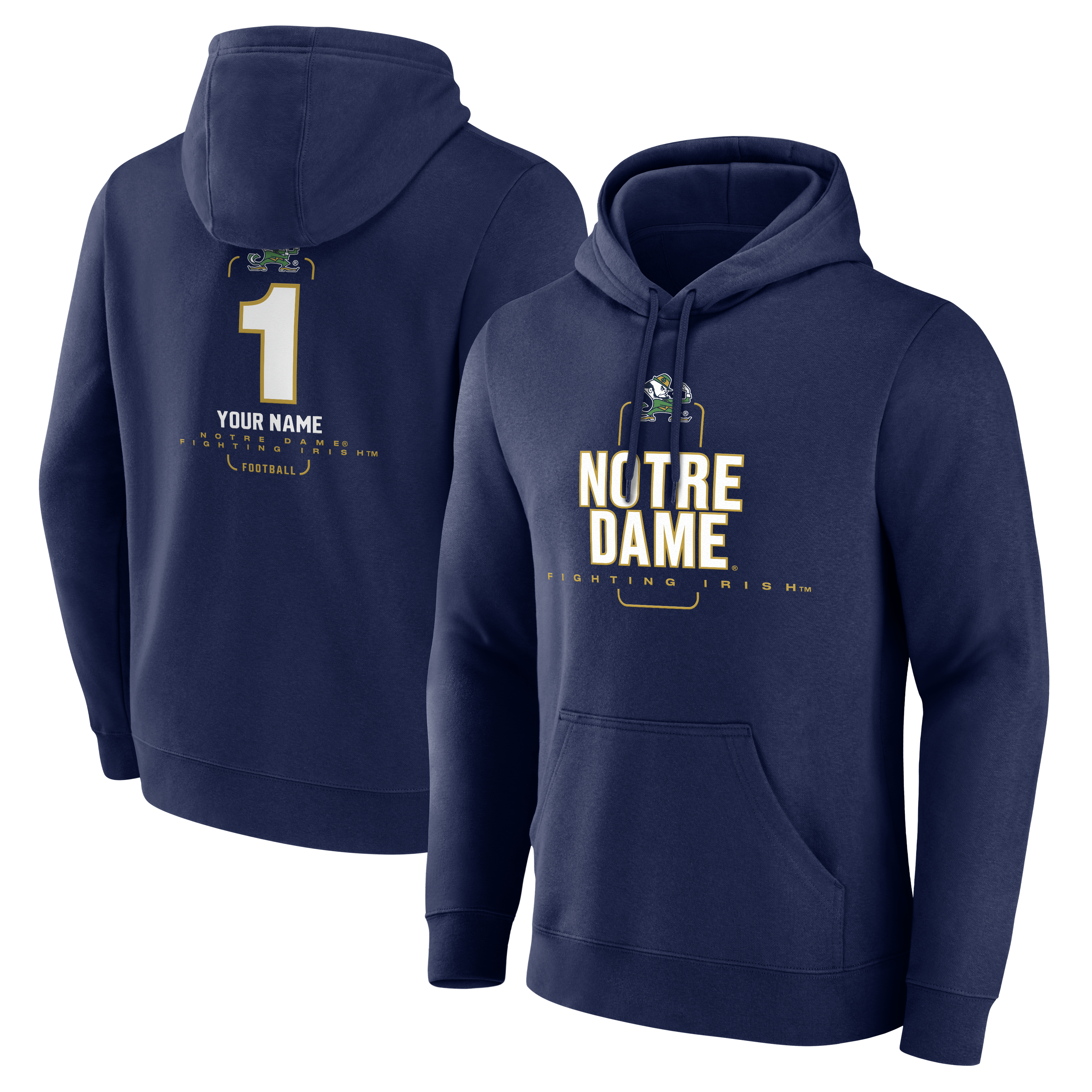 Men’s Navy Notre Dame Fighting Irish Personalized Any Name Midfielder Pullover Hoodie Men’s Navy Notre Dame Fighting Irish Personalized Any Name Midfielder Pullover Hoodie