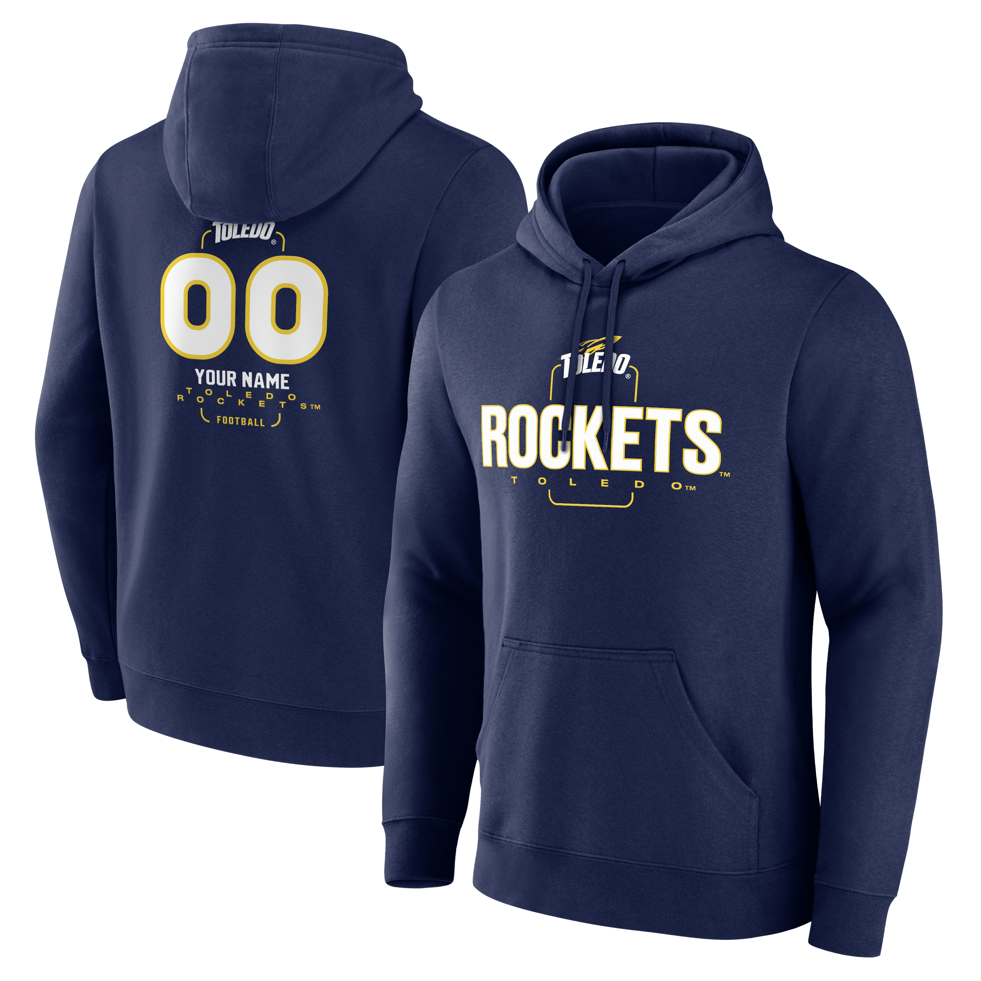 Men’s Navy Toledo Rockets Personalized Name & Number Midfielder Pullover Hoodie Men’s Navy Toledo Rockets Personalized Name & Number Midfielder Pullover Hoodie