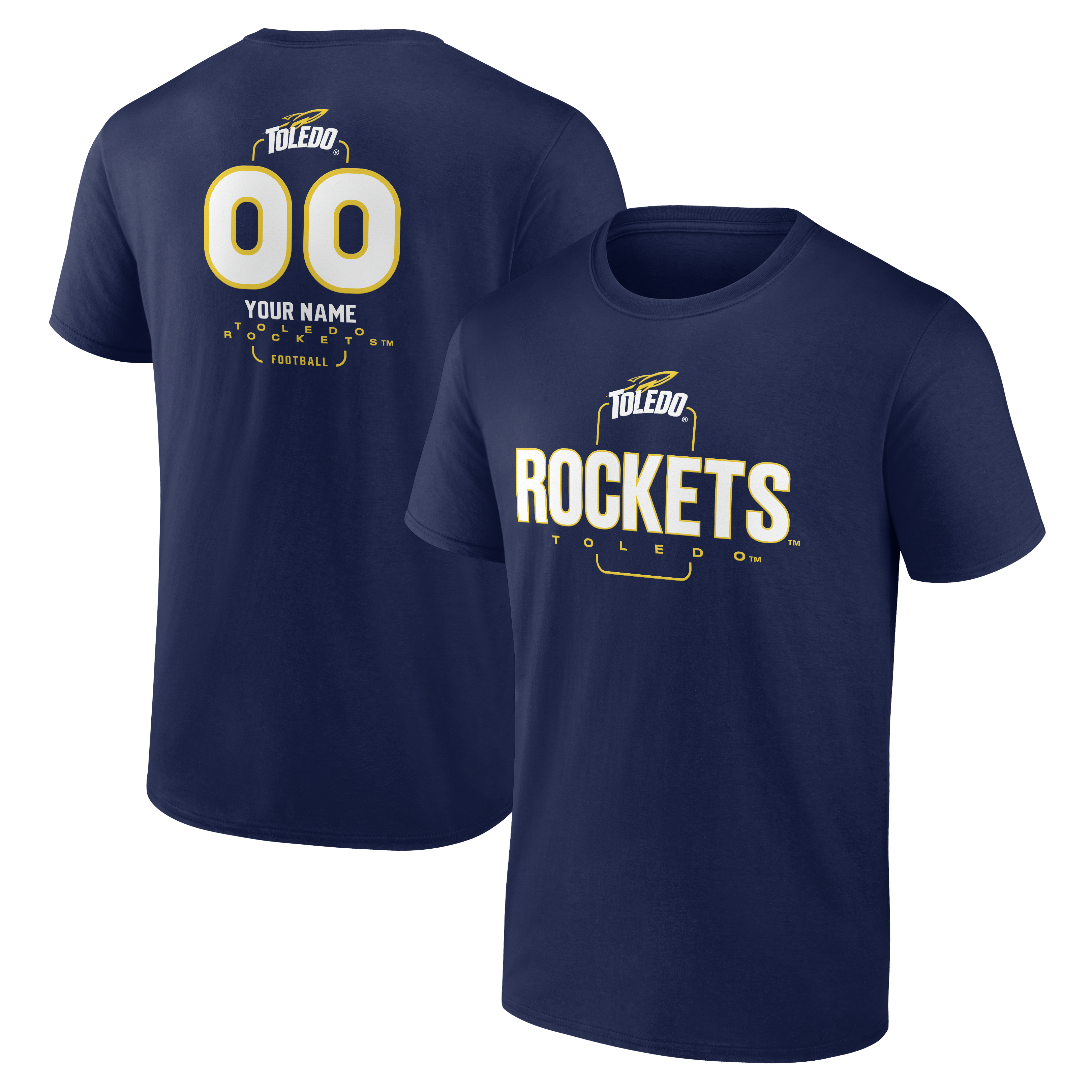 Men’s Navy Toledo Rockets Personalized Name & Number Midfielder T-Shirt Men’s Navy Toledo Rockets Personalized Name & Number Midfielder T-Shirt