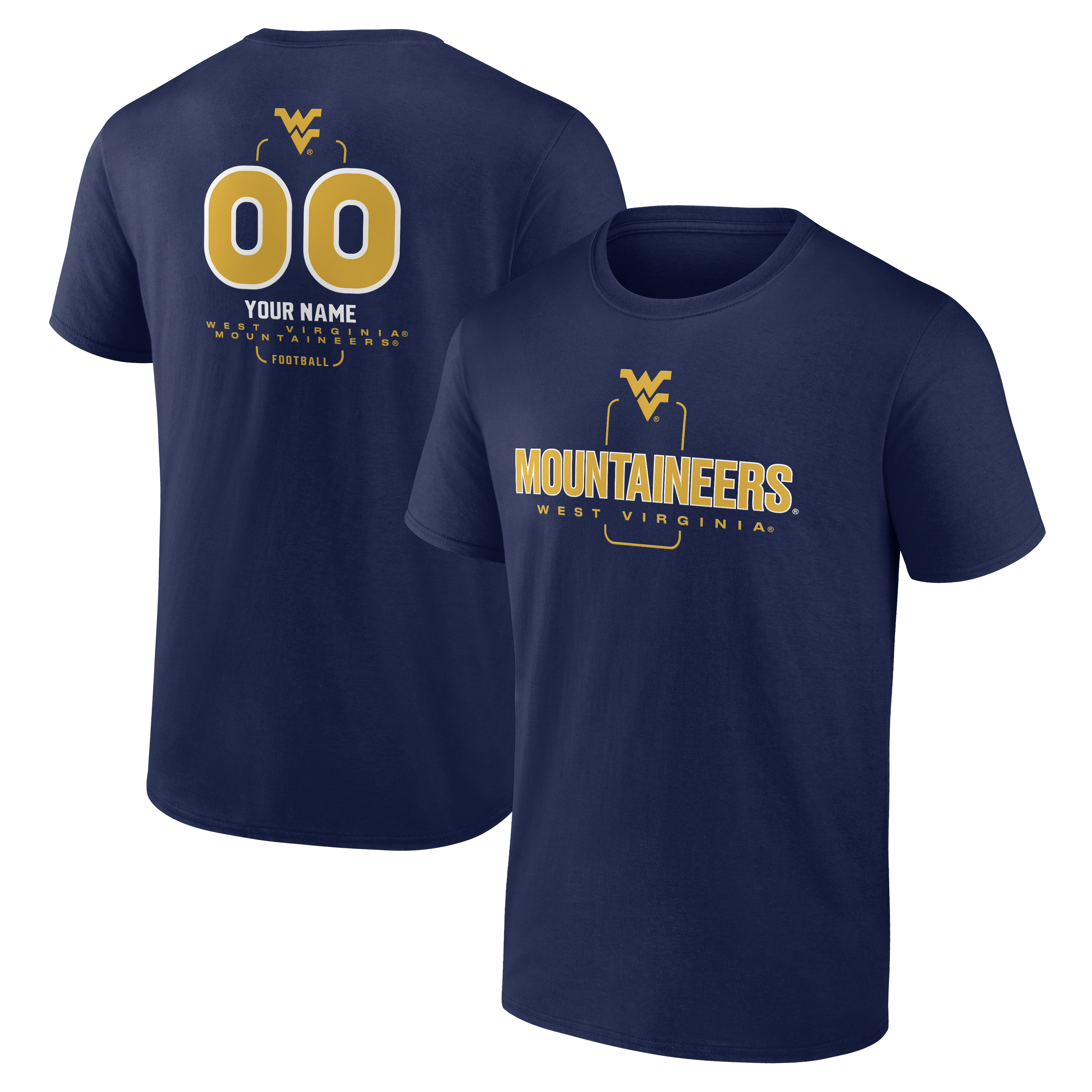 Men’s Navy West Virginia Mountaineers Personalized Name & Number Midfielder T-Shirt Men’s Navy West Virginia Mountaineers Personalized Name & Number Midfielder T-Shirt
