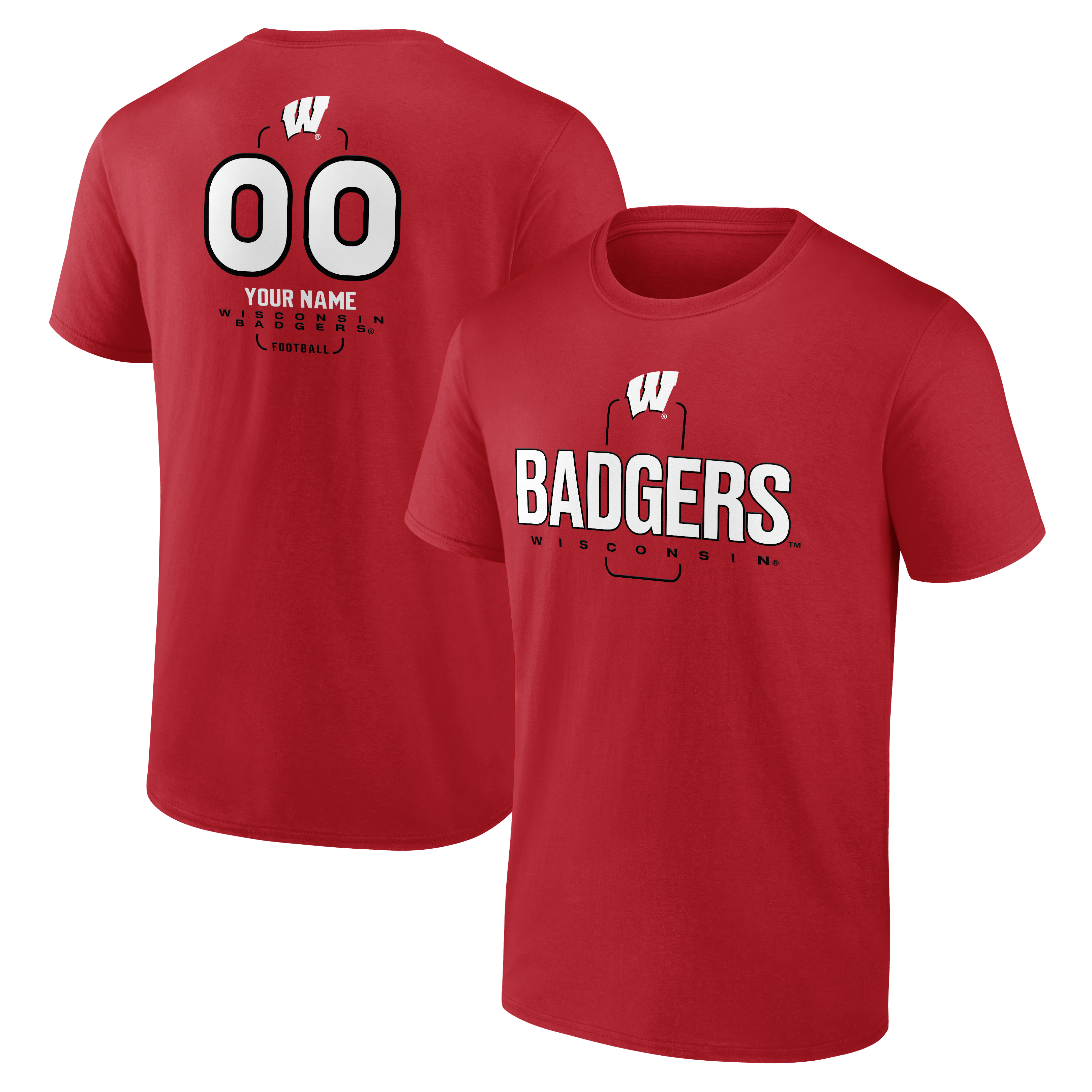 Men’s Red Wisconsin Badgers Personalized Name & Number Midfielder T-Shirt Men’s Red Wisconsin Badgers Personalized Name & Number Midfielder T-Shirt