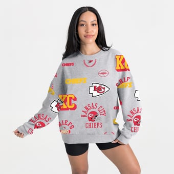 Women's Gameday Couture Heather Gray Kansas City Chiefs Always On Repeat Fleece Sweatshirt