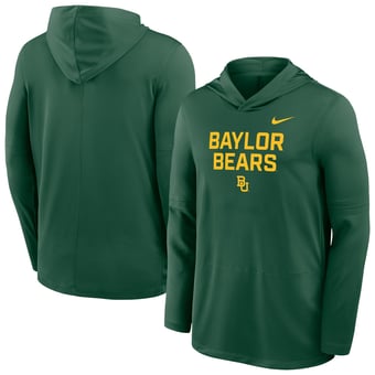 Men's Nike Green Baylor Bears 2025 Sideline Lightweight Dri-FIT Long Sleeve Hoodie T-Shirt