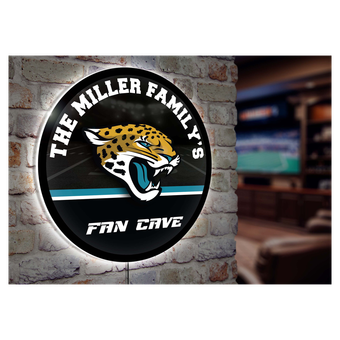 Jacksonville Jaguars Personalized 23" Round LED Wall Sign