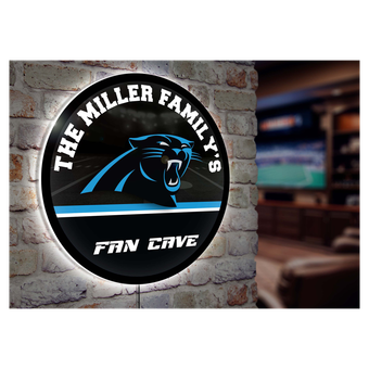 Carolina Panthers Personalized 23" Round LED Wall Sign