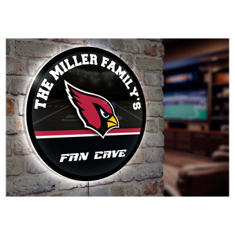 Arizona Cardinals Personalized 23" Round LED Wall Sign
