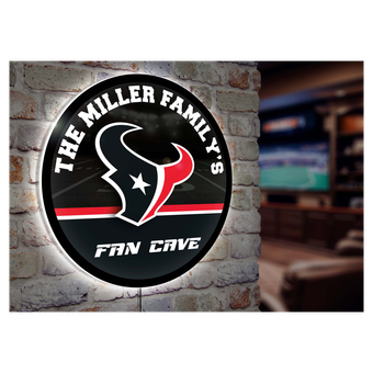 Houston Texans Personalized 23" Round LED Wall Sign