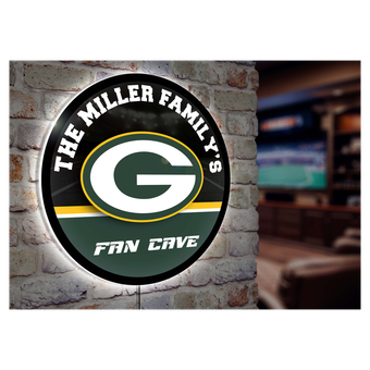 Green Bay Packers Personalized 23" Round LED Wall Sign