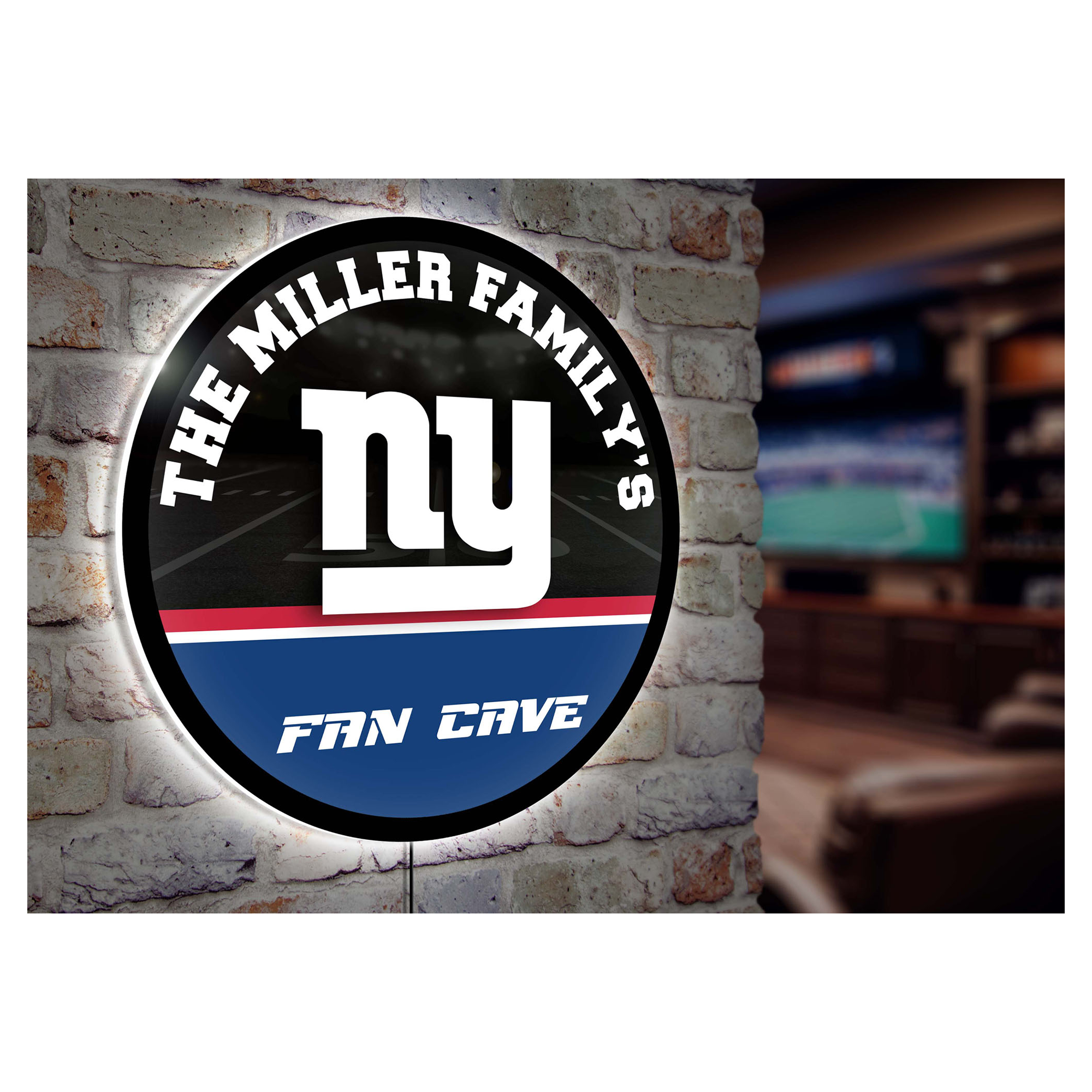 New York Giants Personalized 23" Round LED Wall Sign