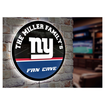 New York Giants Personalized 23" Round LED Wall Sign