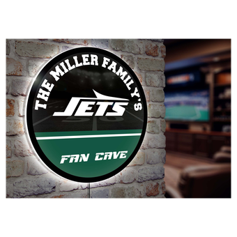 New York Jets Personalized 23" Round LED Wall Sign