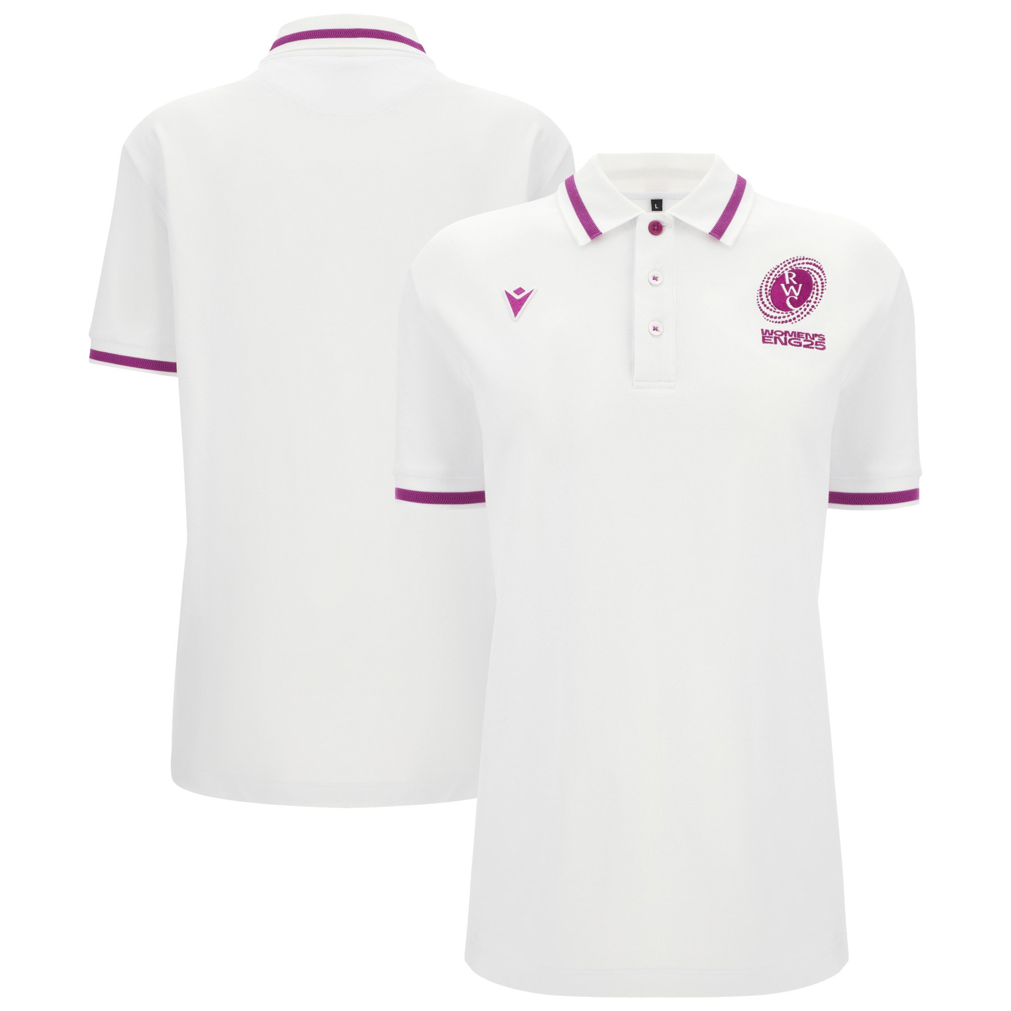 Polo in piqué da donna Coppa del mondo di rugby 2025 - Bianco - Donna
