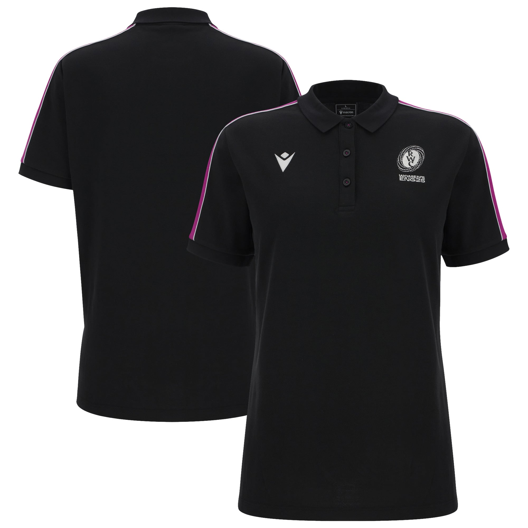 Polo in cotone da donna Coppa del mondo di rugby 2025 - Nero - Donna