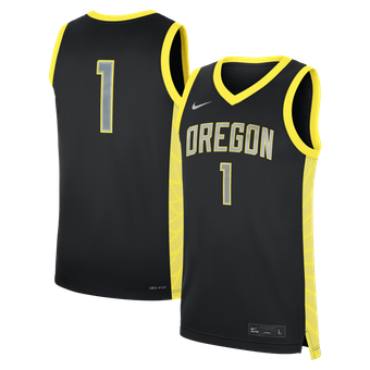 Men's Nike Black Oregon Ducks #1 Alternate Replica Basketball Jersey