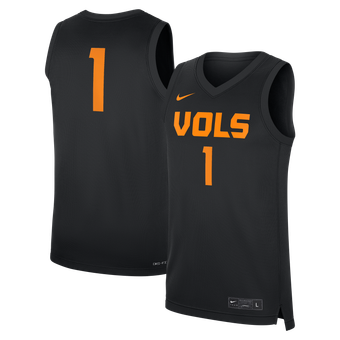 Men's Nike Black Tennessee Volunteers #1  Replica Basketball Jersey