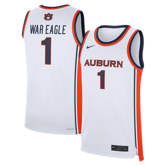 Men's Nike White Auburn Tigers #1 Home War Eagle Replica Basketball Jersey
