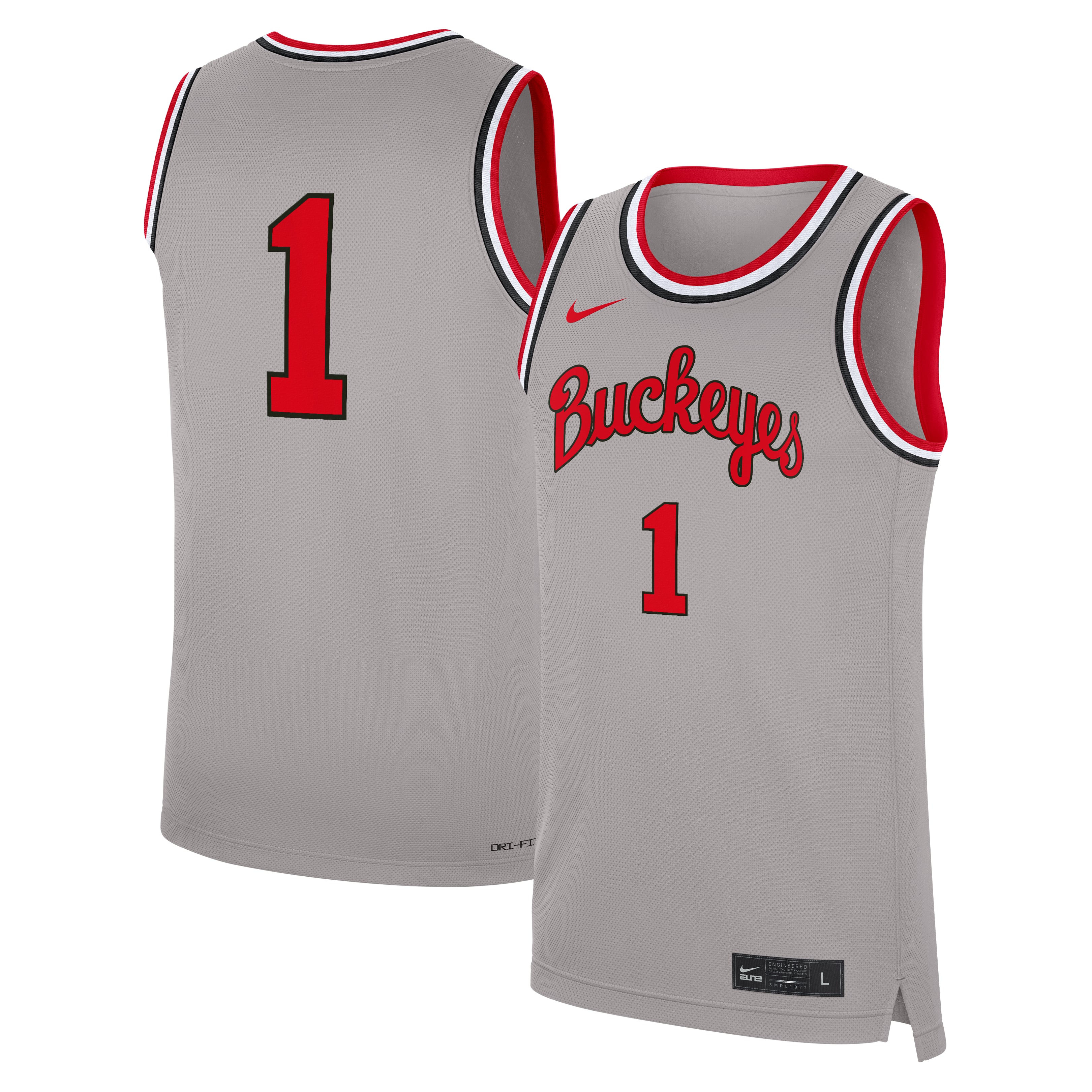 Men's Nike #1 Gray Ohio State Buckeyes Alternate Replica Basketball Jersey