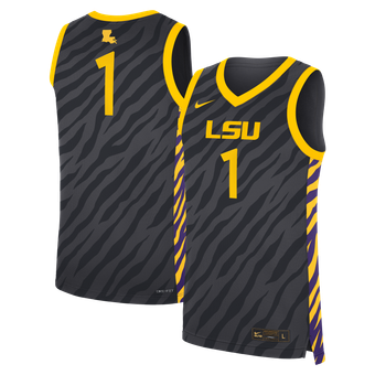 Unisex Nike #1 Anthracite LSU Tigers  Replica Basketball Jersey