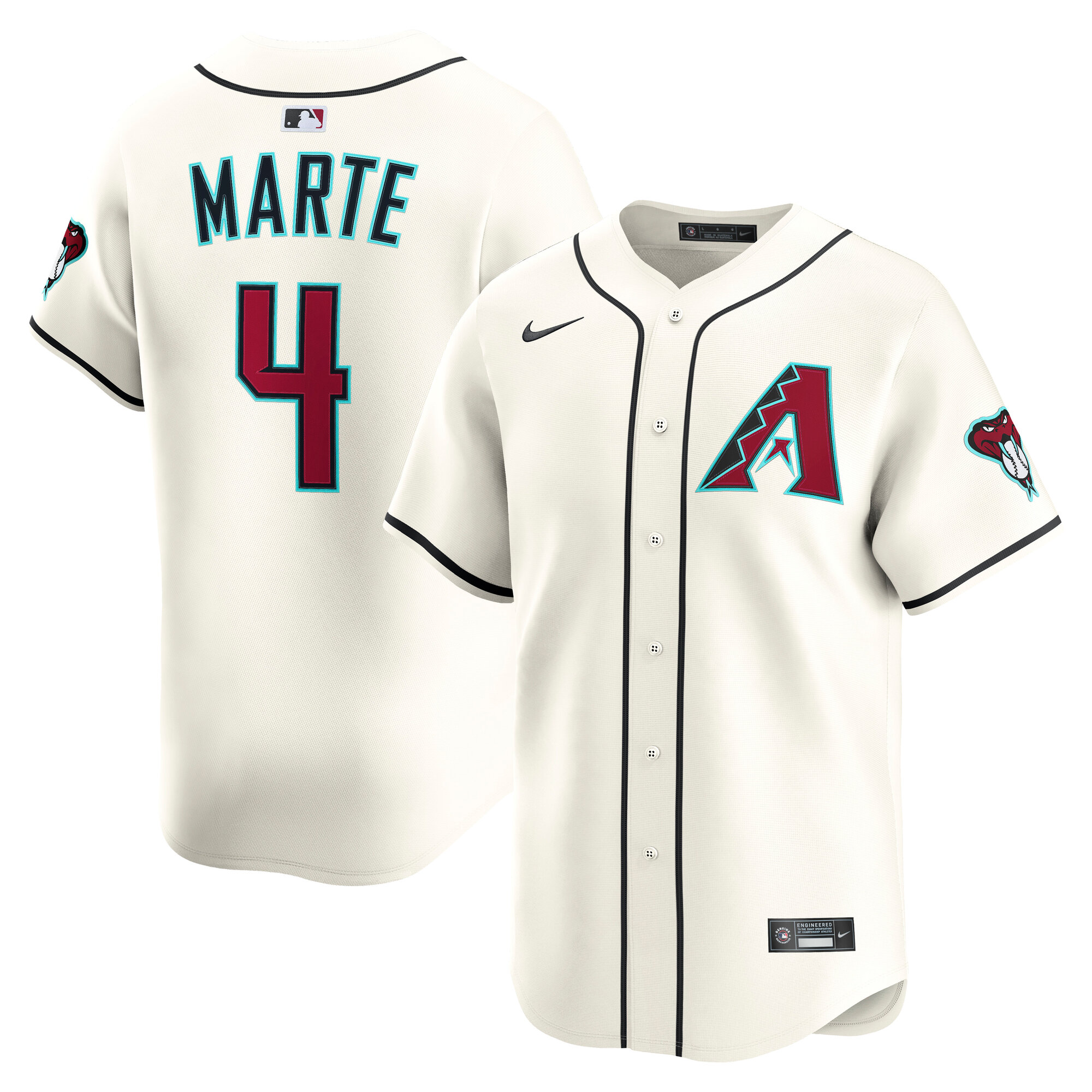 Men's Nike Ketel Marte Cream Arizona Diamondbacks Home Limited Player Jersey