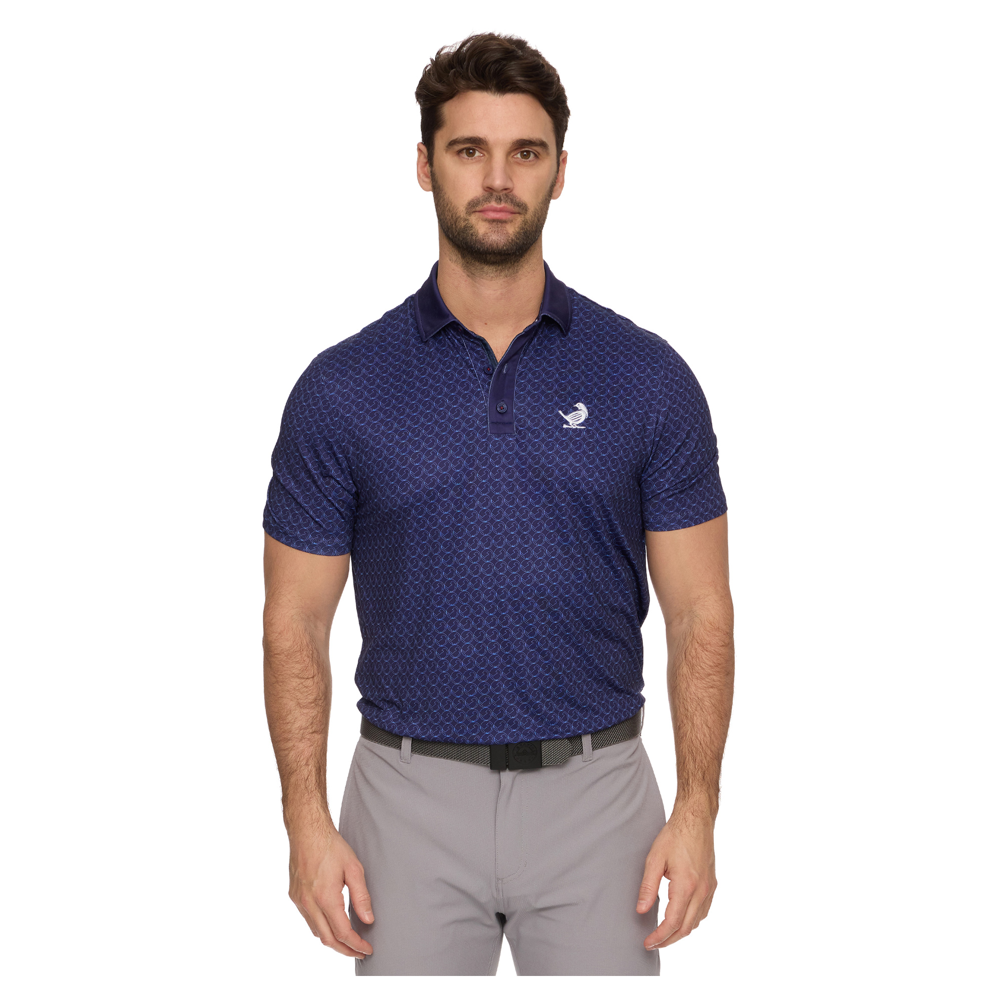 Men's Flag & Anthem  Navy New York Golf Club All-Over Logo Polo