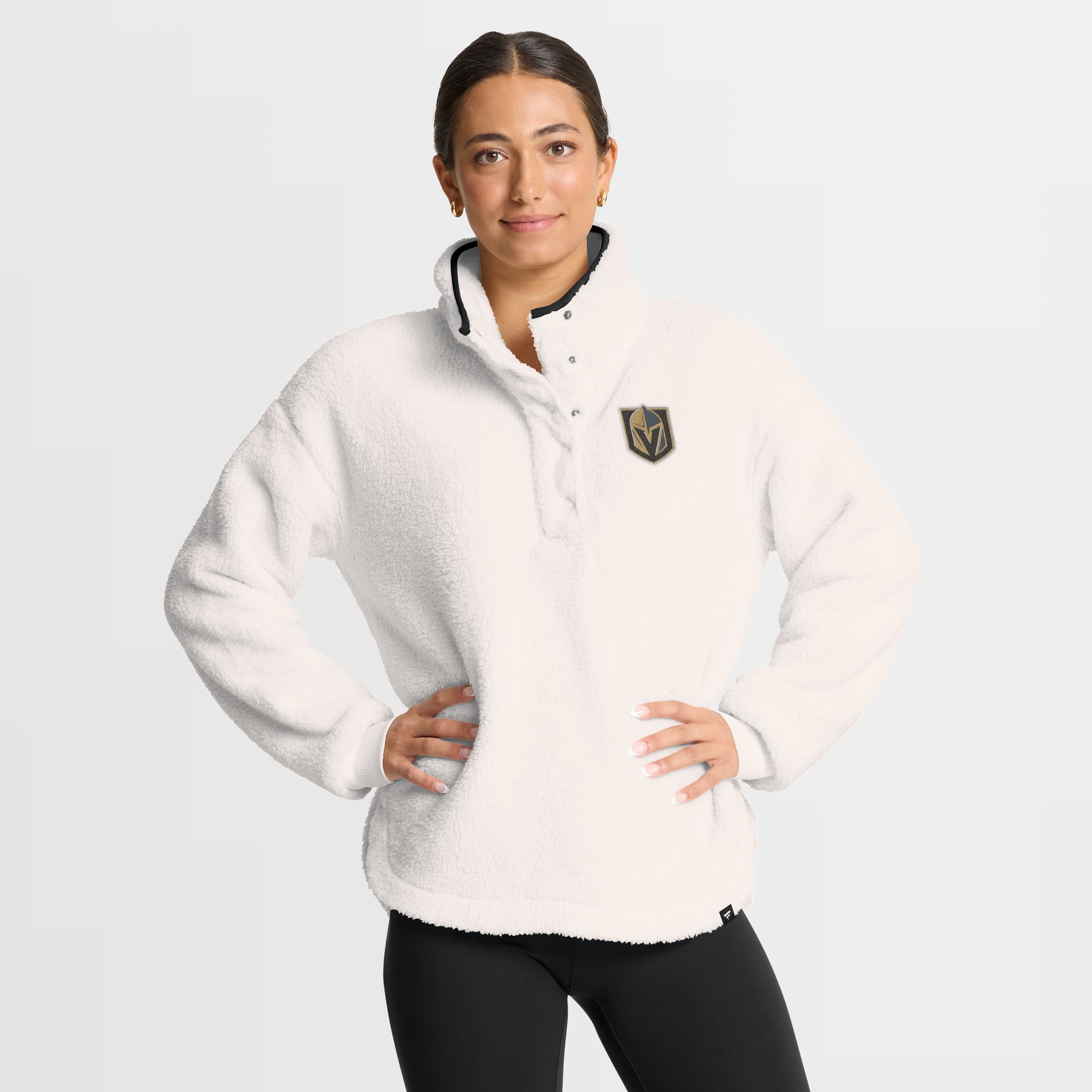 Women's Fanatics White Vegas Golden Knights Rush Sherpa Half-Snap Pullover