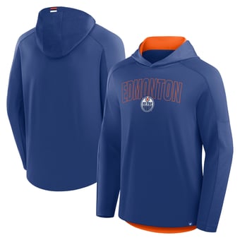 Men's Fanatics Royal Edmonton Oilers Penalty Shot Long Sleeve Hooded T-Shirt