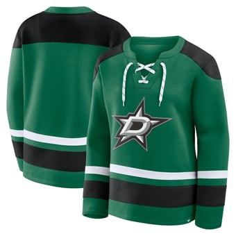 Women's Fanatics  Green Dallas Stars Icing Long Sleeve Lace Up Sweatshirt