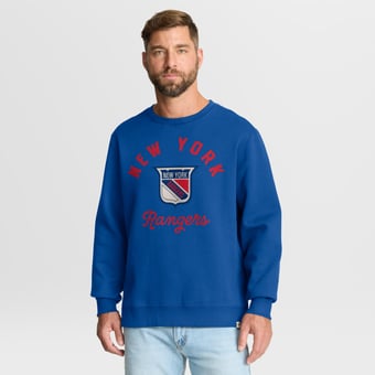Men's Fanatics Blue New York Rangers Vintage Stickler Sweatshirt