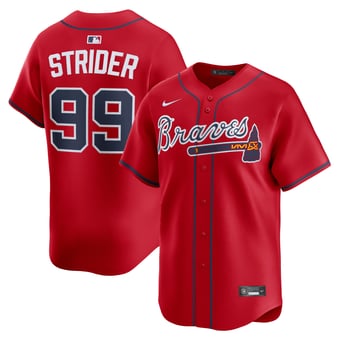 Men's Nike Spencer Strider Red Atlanta Braves Alternate Limited Player Jersey