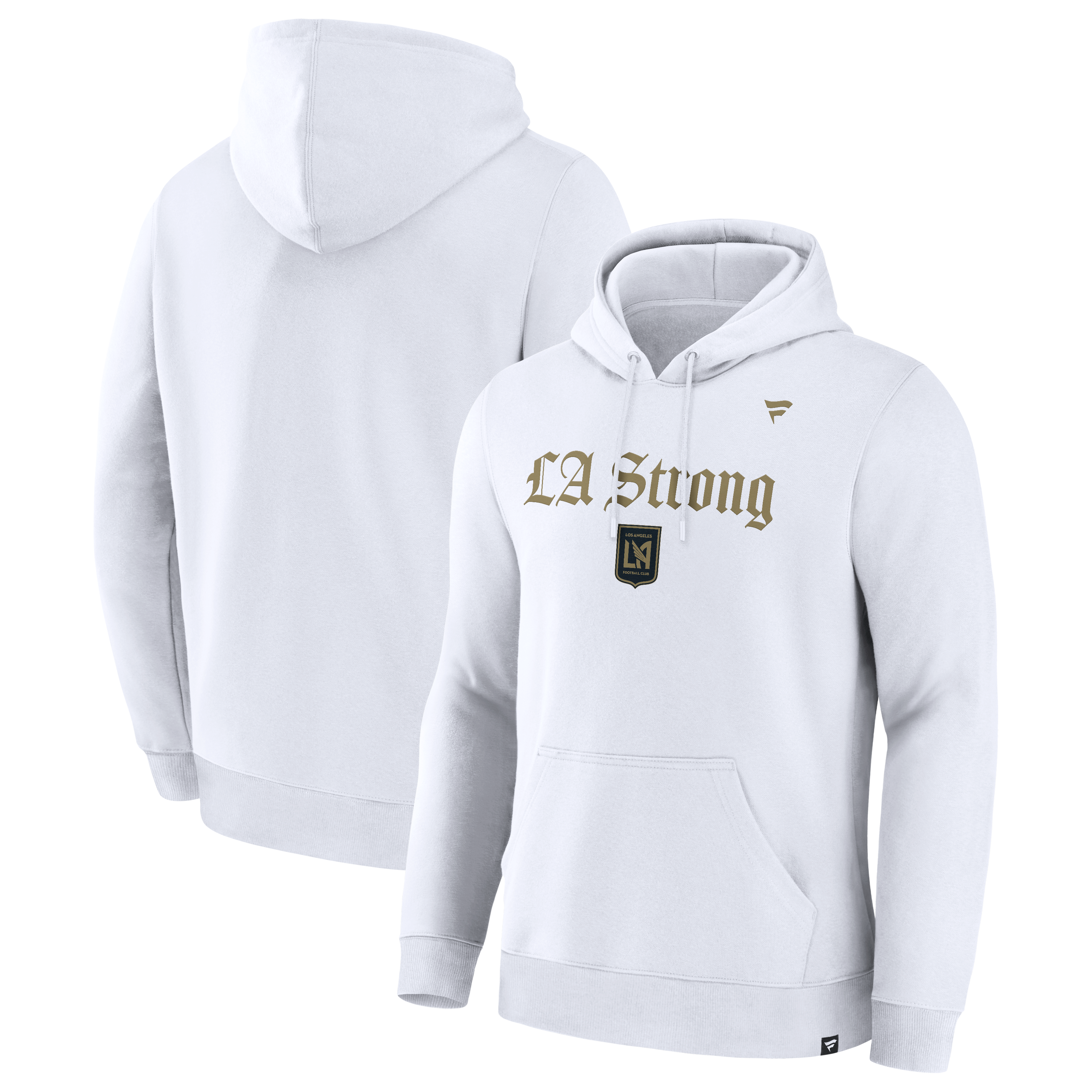Unisex Fanatics White LAFC LA Strong Premium Fleece Pullover Hoodie
