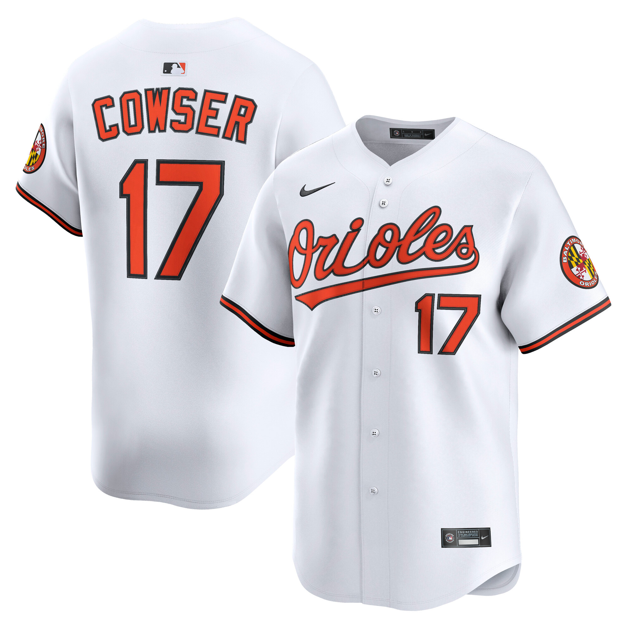 Men's Nike Colton Cowser White Baltimore Orioles Home Limited Player Jersey