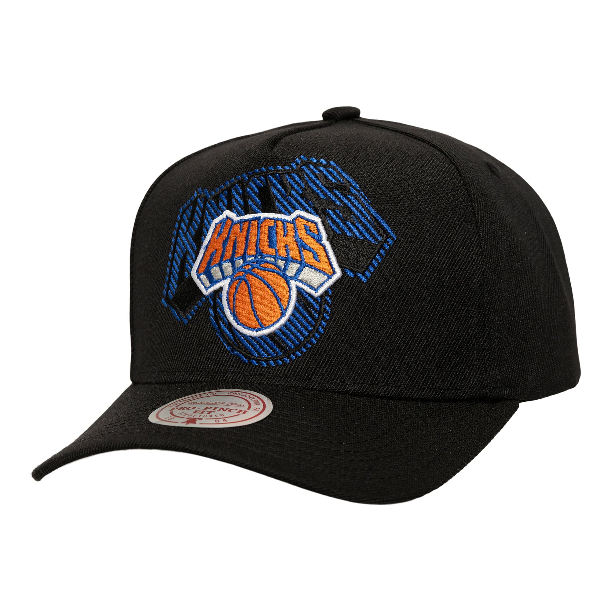 Men's Mitchell & Ness Black New York Knicks Tilted Pro Pinch Adjustable Hat