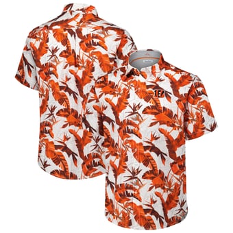 Men's Tommy Bahama Orange Cincinnati Bengals Sunnyvale Blooms Camp Button-Up Shirt