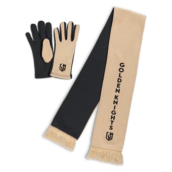Women's WEAR by Erin Andrews Vegas Golden Knights Tonal Microcheck Scarf & Glove Set