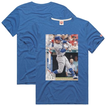 Men's Homage Mookie Betts Royal Los Angeles Dodgers Topps Baseball Card Tri-Blend T-Shirt