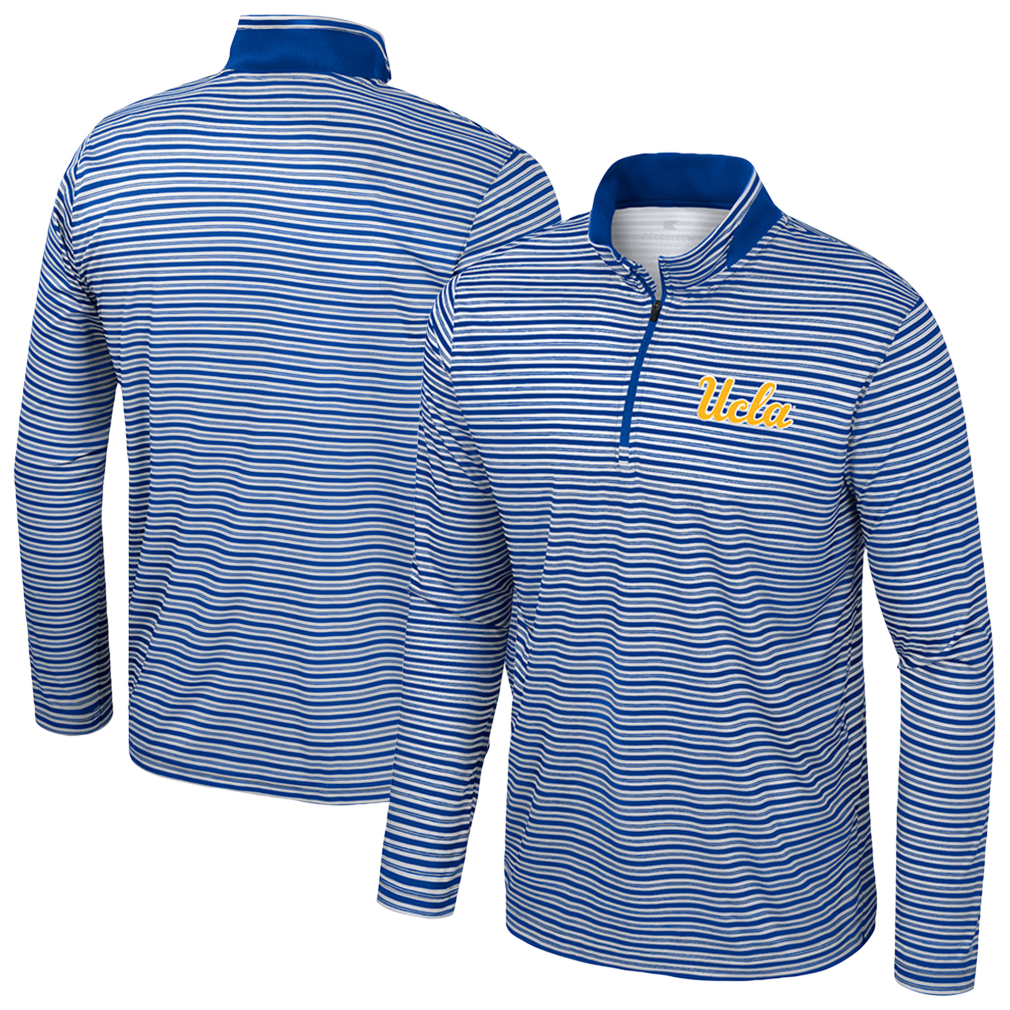 Men’s Colosseum Blue UCLA Bruins Striped Quarter-Zip Top Men’s Colosseum Blue UCLA Bruins Striped Quarter-Zip Top