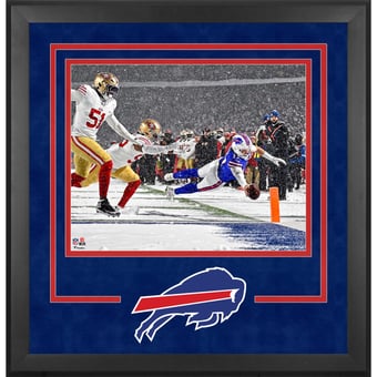 Josh Allen Buffalo Bills Deluxe Framed 16” x 20” Week 13 vs. San Francisco 49ers Snow Touchdown Photograph