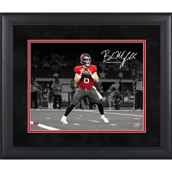 Baker Mayfield Tampa Bay Buccaneers Facsimile Signature Framed 11" x 14" Spotlight Photograph