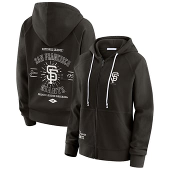 Women's WEAR by Erin Andrews Black San Francisco Giants Vintage Full-Zip Raglan Hoodie