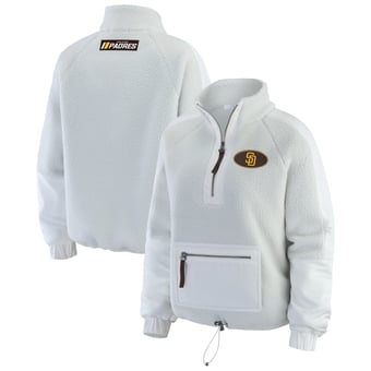 Women's WEAR by Erin Andrews Gray San Diego Padres Polar Fleece Quarter-Zip Jacket