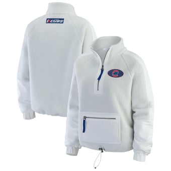 Women's WEAR by Erin Andrews Gray Chicago Cubs Polar Fleece Quarter-Zip Jacket