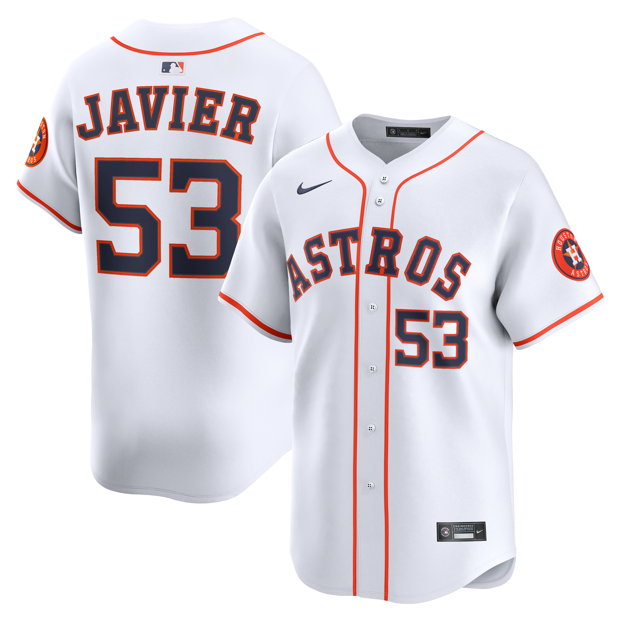 Men's Nike Cristian Javier White Houston Astros Home Limited Player Jersey