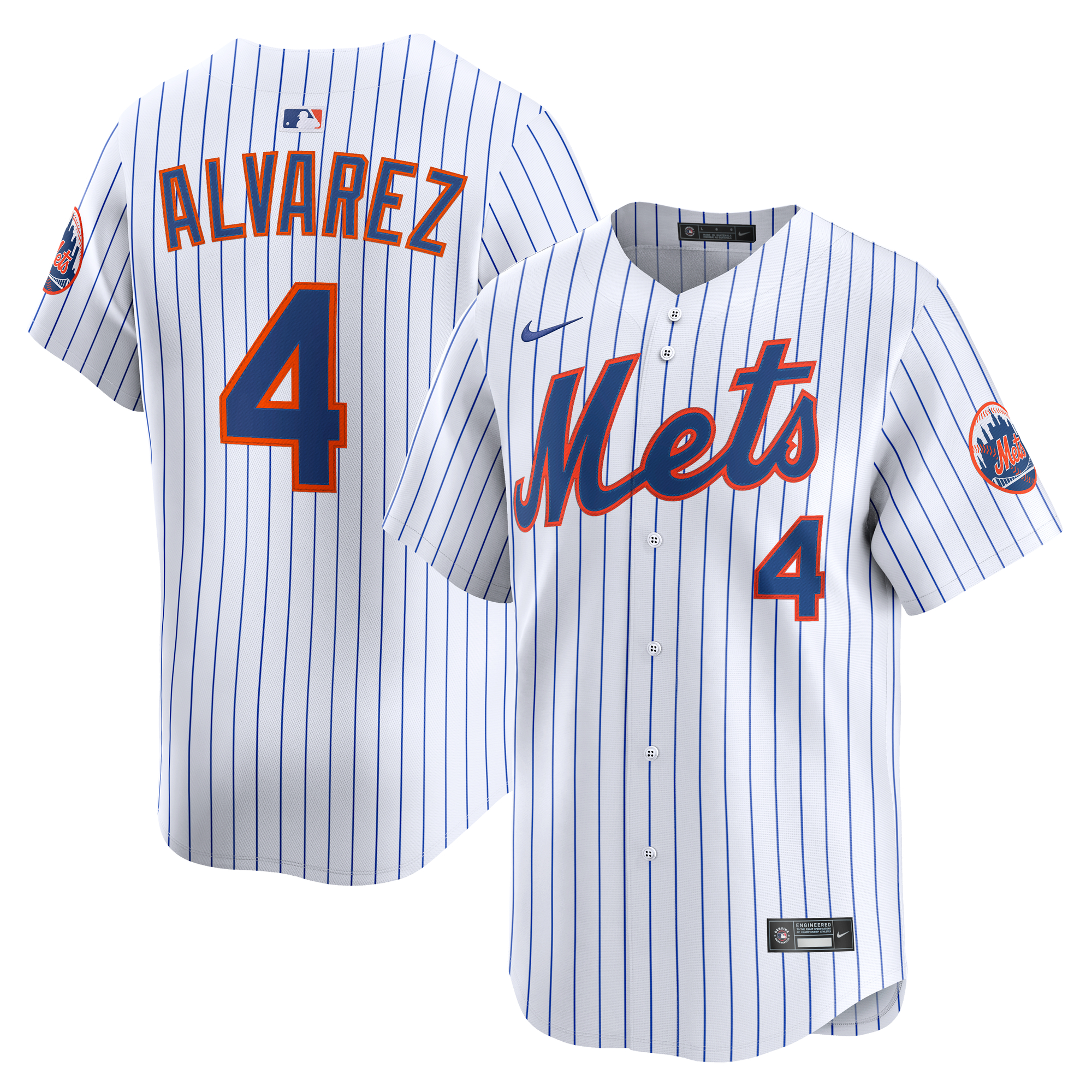 Men's Nike Francisco Alvarez White New York Mets Home Limited Player Jersey